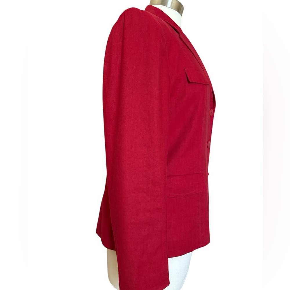 Talbots Red Linen Blazer - Picture 7 of 16